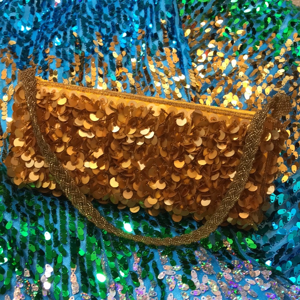 Pailletten Gold sequins evening purse